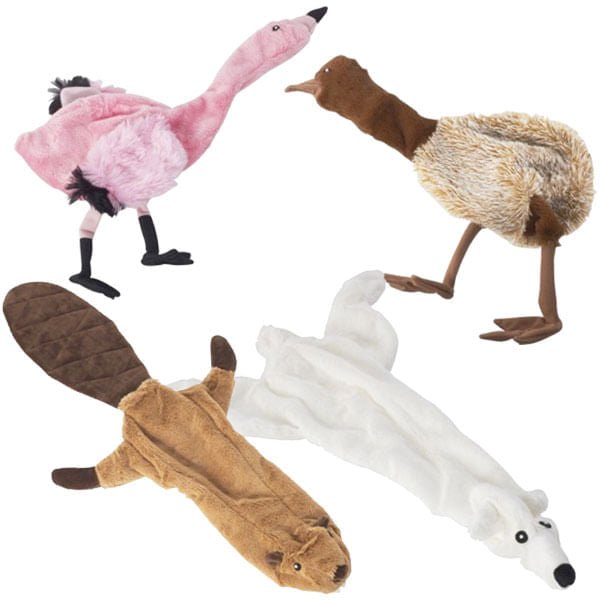 Big Skinneeez Unstuffed Plush Dog Toys - RRXJ - Pink Flamingo - 5