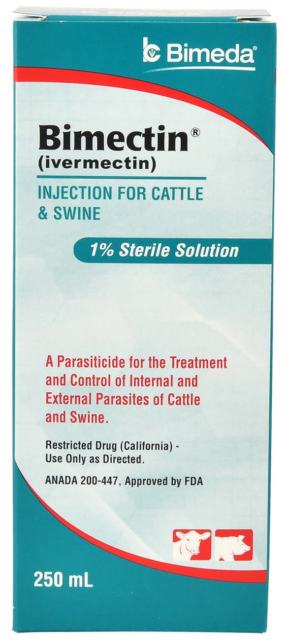 Bimectin Injection (1%) Cattle & Swine Dewormer - MOBB4 - 250 mL - 1