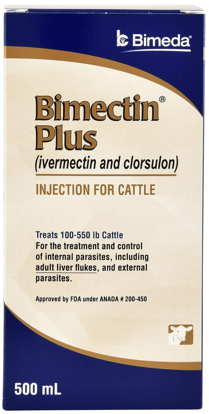 Bimectin Plus Injectable Cattle Wormer - MOBBA - 500 mL - 1