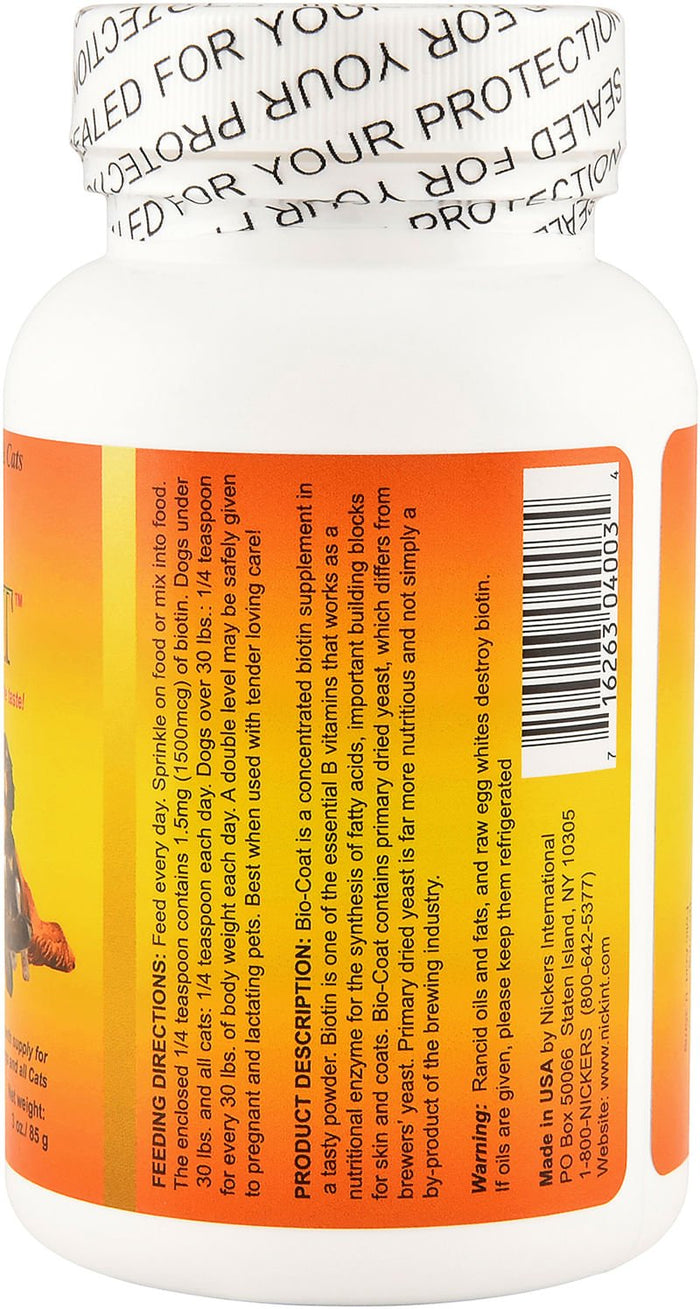 Bio - Coat Biotin Supplement for Dogs & Cats - N6P3 - 3 oz - 5