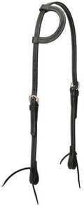 Black Latigo Leather Sliding Ear Headstall - WLC5AR - 1