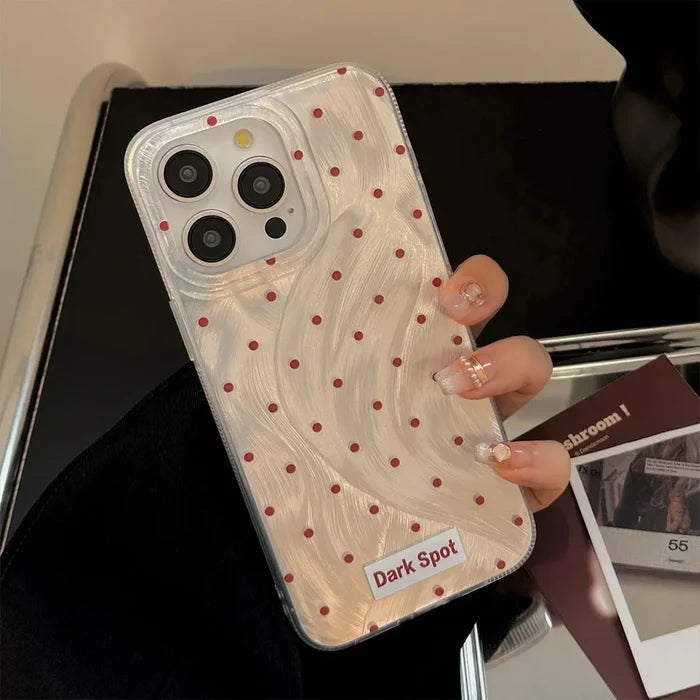 Black Red Heart Grip Tok Stand Holder Dazzling Laser Phone Case For iPhone PhoneShells