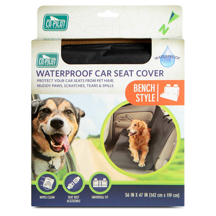 Black Waterproof Bench Pet Car Seat Cover, 56" x 47" - KL2C - Black - 56" x 47" - 2