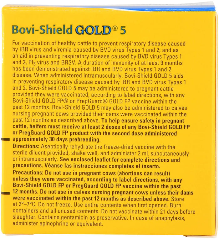 Bovi - Shield Gold 5 Cattle Vaccine - N21F - 5 Dose Vial - 2