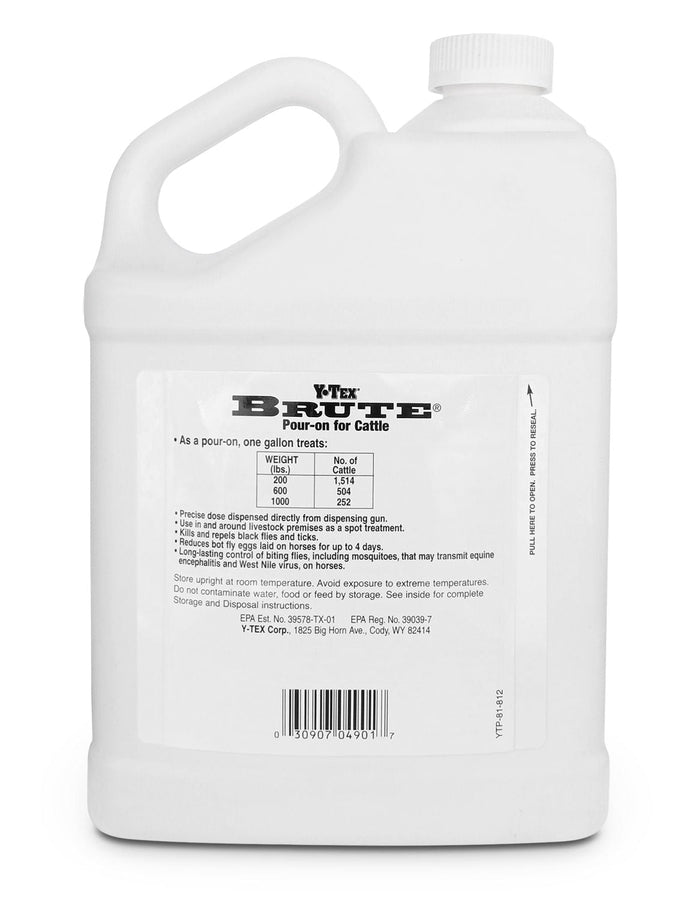 Brute Pour - On Insecticide for Fly & Pest Control - Y2A7 - Pour - On - Gallon - 4