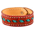 Buckstitch Bracelet, Red Gator & Turquoise - SANFU - 1