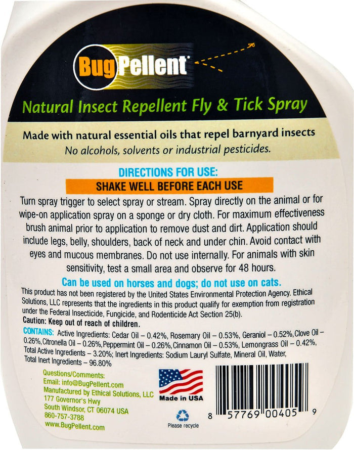 BugPellent Fly & Tick Spray, 32 oz - 5YZM - 3