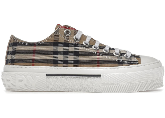 Burberry Vintage Check Cotton Sneakers Archive Beige White (Women's)