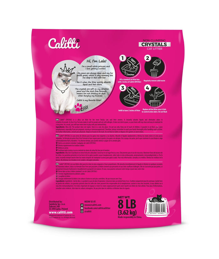 Calitti Non - Clumping Cat Litter Crystals with Silica Gel, 8 lbs - SD214-4 - 4 Pack - 3