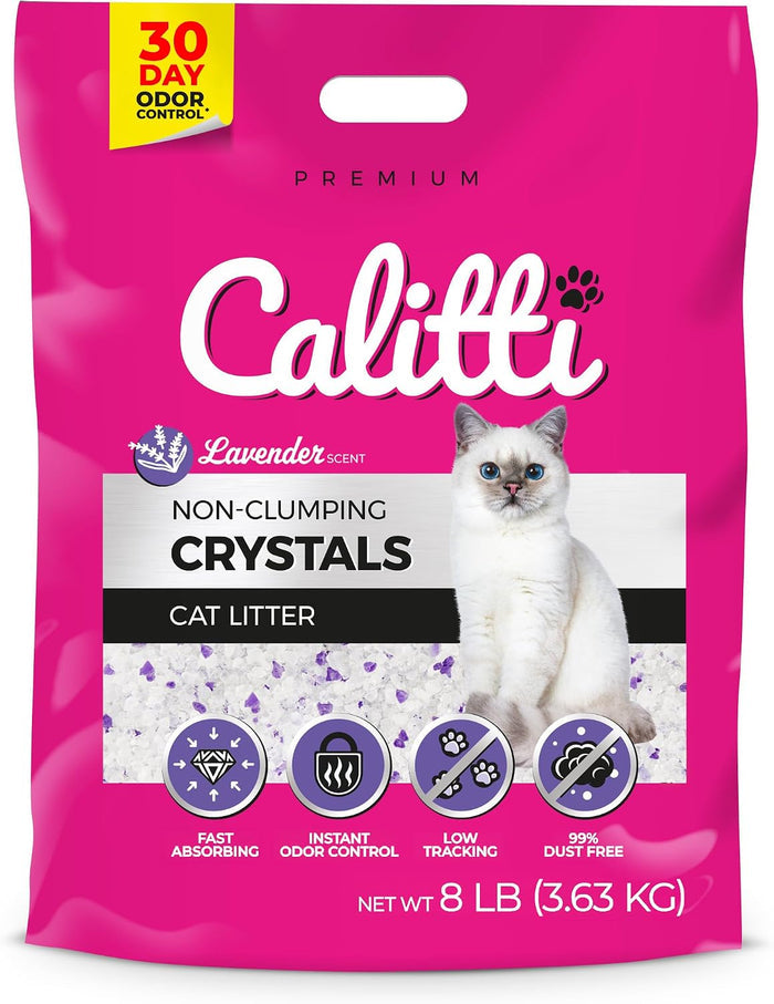 Calitti Crystals Cat Litter, Lavender Scent  8lb Color Purple granules