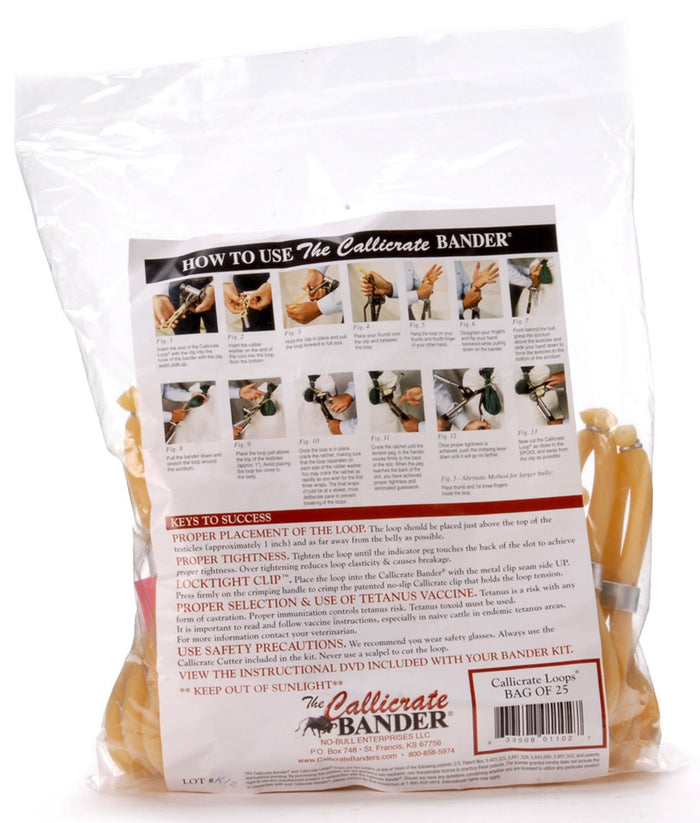 Callicrate SMART Bander & Replacement Parts – Precision Livestock Banding Tool - 5PC2 - Replacement Bands - Bag of 25 - 4