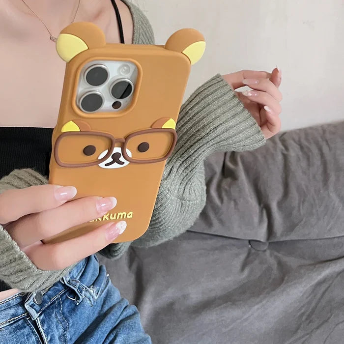 Cartoon Bear Glasses Rilakkuma Phone Case PhoneShells