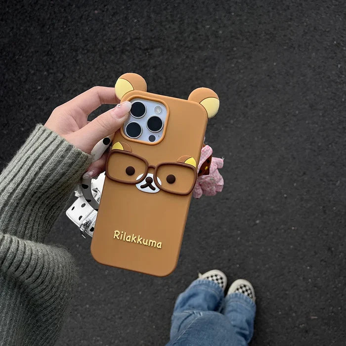 Cartoon Bear Glasses Rilakkuma Phone Case PhoneShells