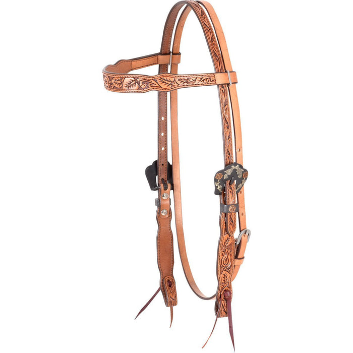 Cashel Guns & Roses Browband Headstall - QLFX - Natural - 1