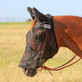 Cashel Quiet Ride Horse Fly Mask with Ears & Long Nose, Black - QL1DW - Cob/Arabian - Black - 1