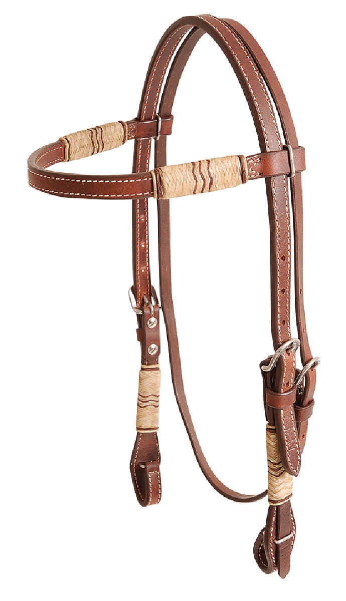 Cashel Rawhide Trim Browband Headstall - QL1FV - Brown - 1