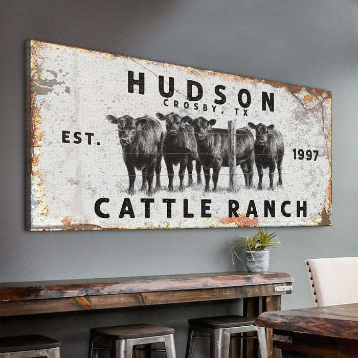 Cattle Ranch Rustic Sign Tailored Canvases