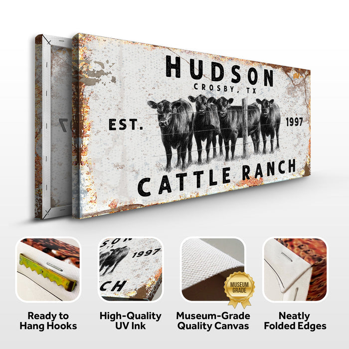 Cattle Ranch Rustic Sign Tailored Canvases