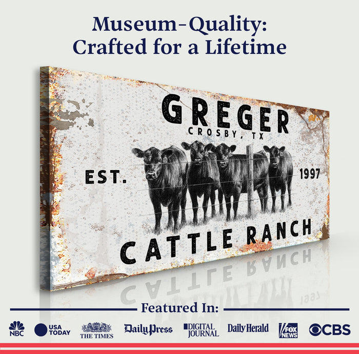 Cattle Ranch Rustic Sign Tailored Canvases