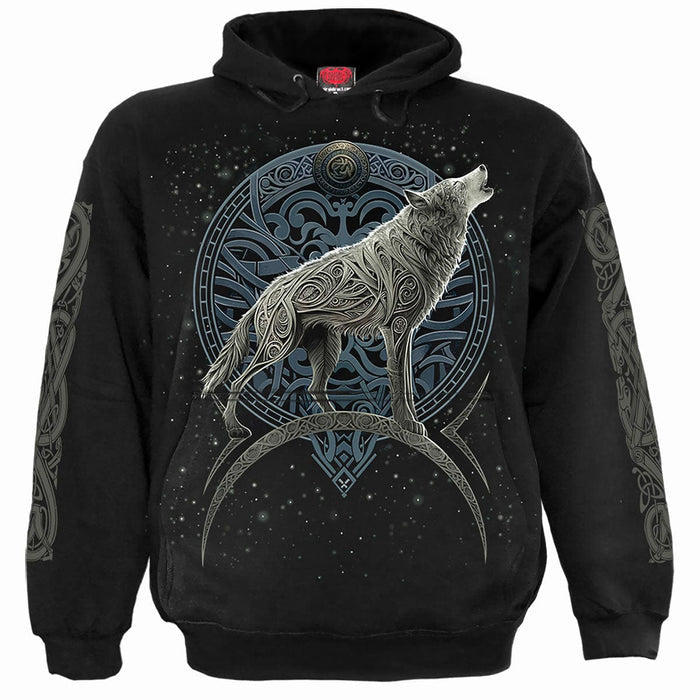 CELTIC WOLF - Hoody Black Spiral USA