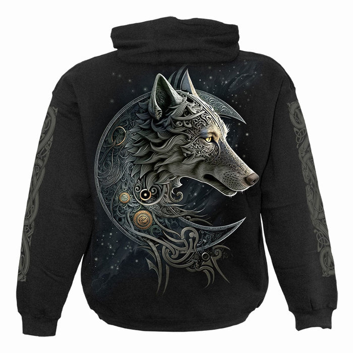 CELTIC WOLF - Hoody Black Spiral USA