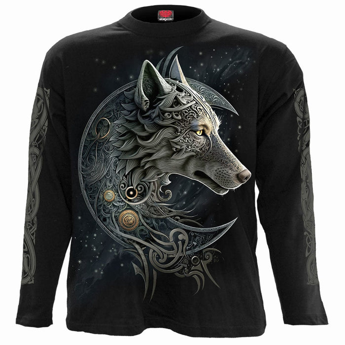 CELTIC WOLF - Longsleeve T-Shirt Black Spiral USA