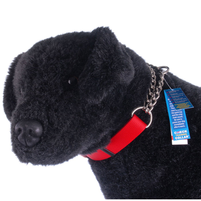 Check - Choke Dog Training Collar - C23H - Black - 3/4"W x 14" - 20"L - 5