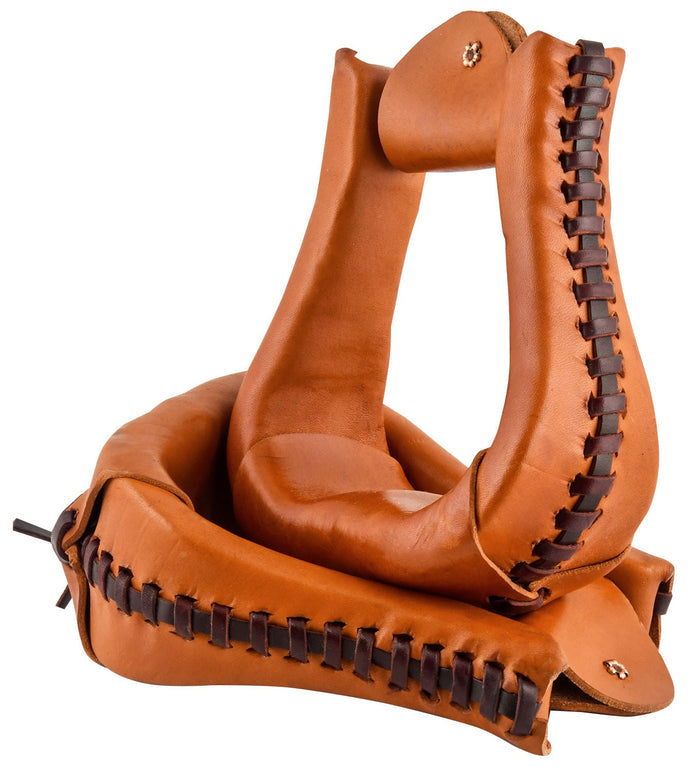 Circle Y Western Leather Laced Stirrups for Horse Riding - 941DQ - Regular Oil - 1