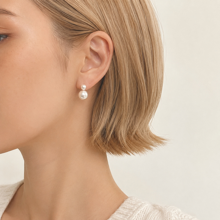 Classic Double Freshwater Pearl Earrings Ellisonyoung.com