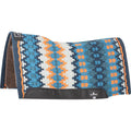 Classic Equine Contour Wool Top Alpaca Saddle Pad - CR1QQ - Navy & Tangerine - 32" x 34" - 1