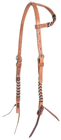 Classic Equine Laced One Ear Headstall, Full - CR9F - Brown/Black - 1