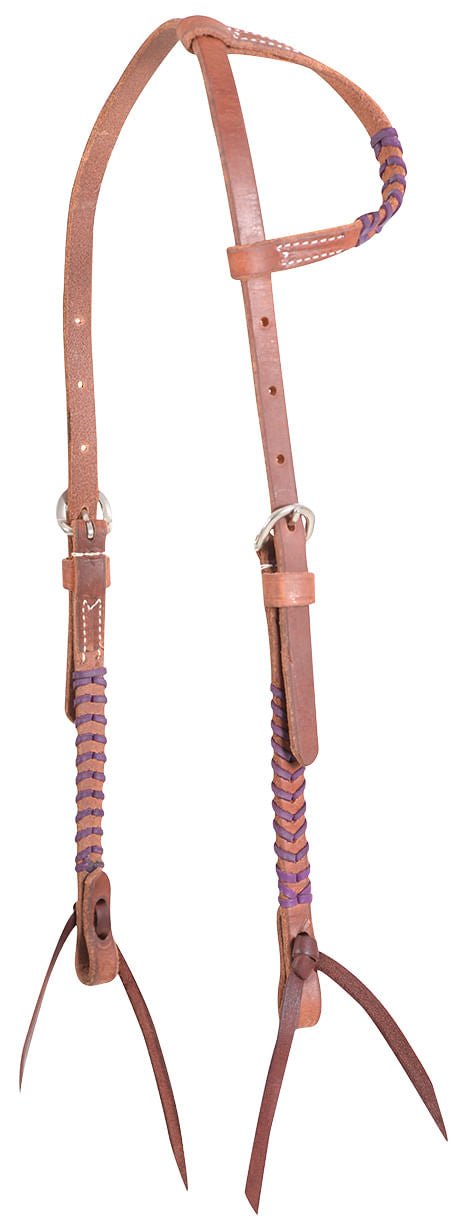 Classic Equine Laced One Ear Headstall, Full - CR9F - Brown/Black - 2