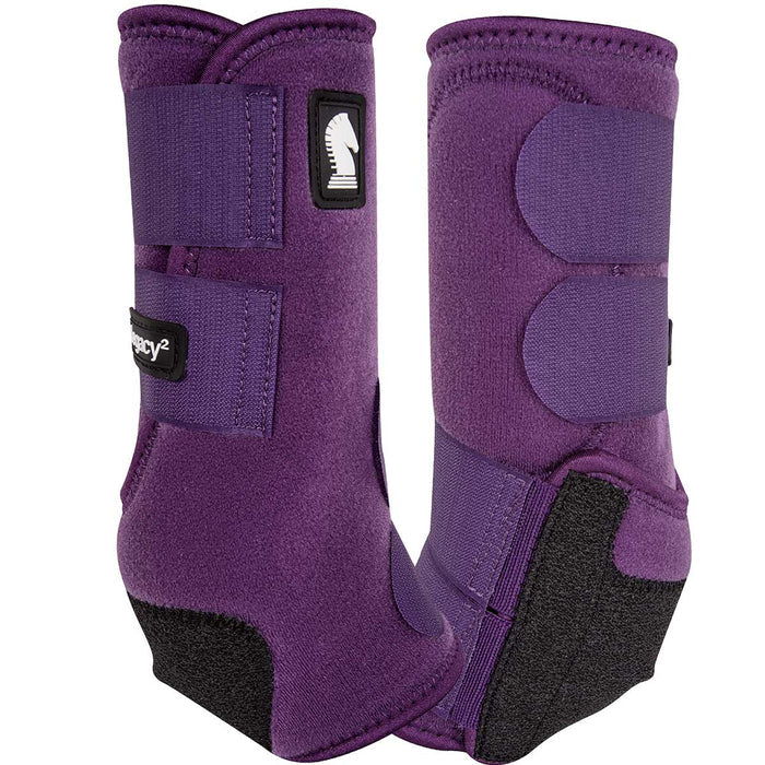 Classic Equine Legacy 2 Neoprene Front Protective Boots for Horses, Pair - CR1S4 - Eggplant - Large - 2 ct - 6