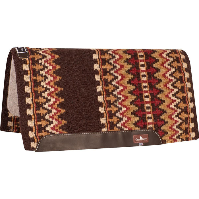 Classic Equine Wool Top Saddle Pad - CR1QJ - Coffee & Red - 34" x 38" - 1