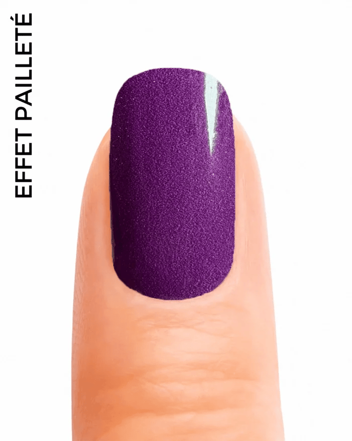 Stickers ongles en gel blanc et mauve pailleté, effet dégradé