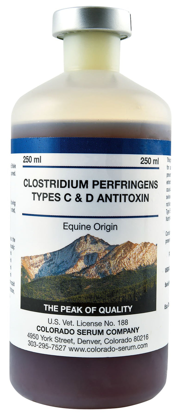 Clostridium Perfringens Types C & D Antitoxin Vaccine - C8A5 - 250 mL - 3