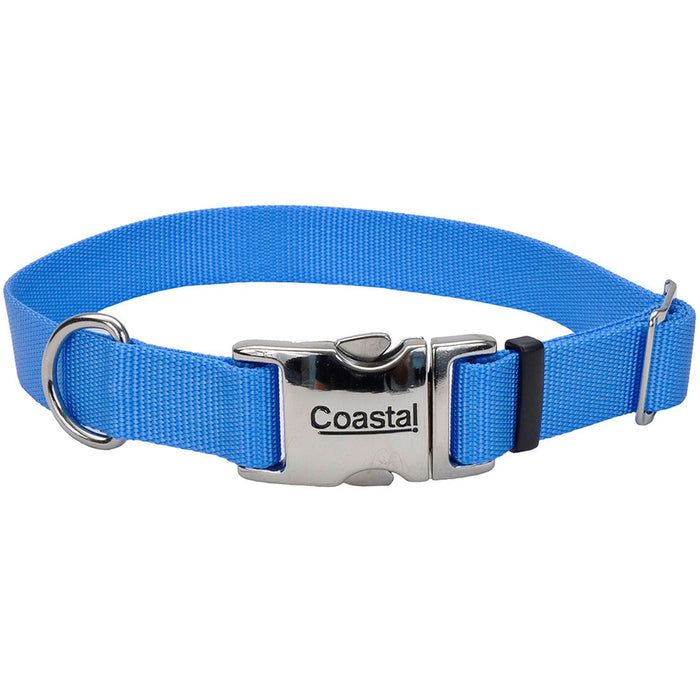 Coastal Adjustable Dog Collar with Metal Buckle - C21K8 - Blue Lagoon - Small - 5/8" x 10" - 14" - 2