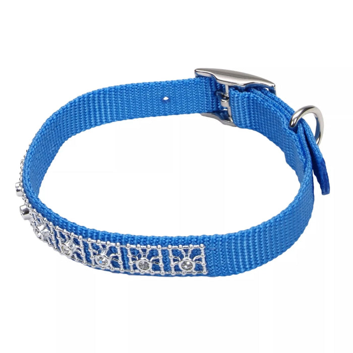 Coastal Jeweled Dog Collar - C21A5 - Blue Lagoon - 2 Extra Small - 3/8" x 10" - 1