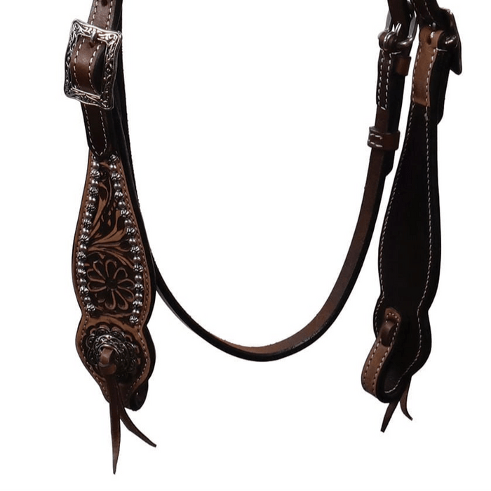 Cody Pro Flower Tooled Headstall - BUF2H - 4