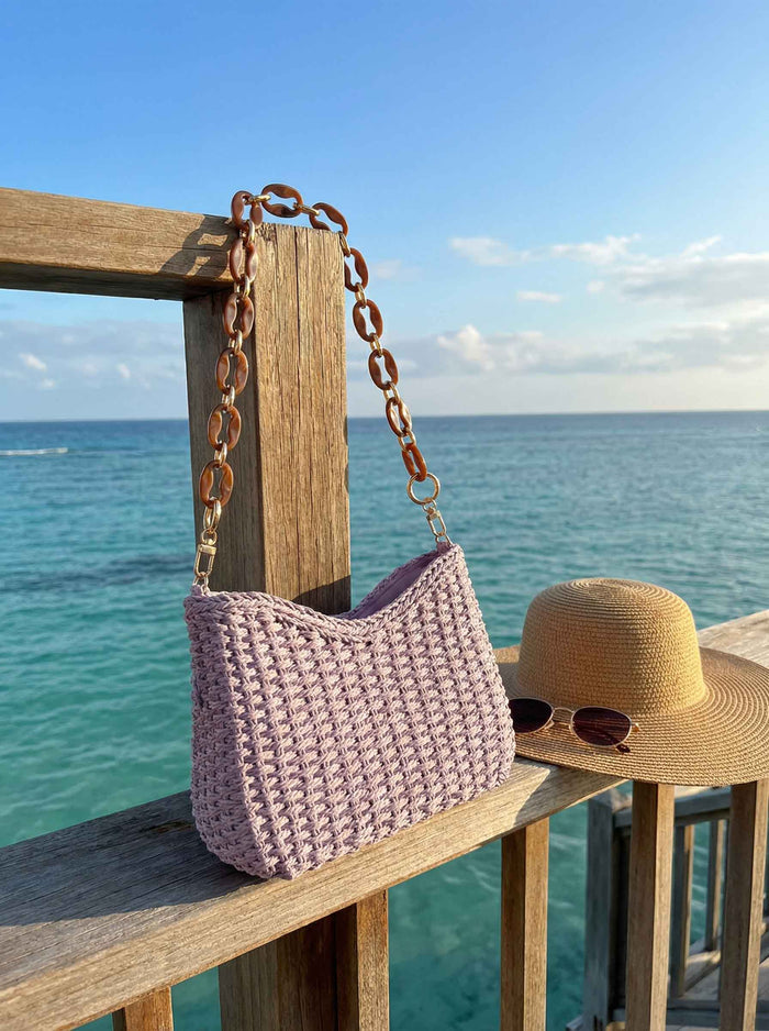 Colorful Woven Straw Shoulder Bag LINTICO