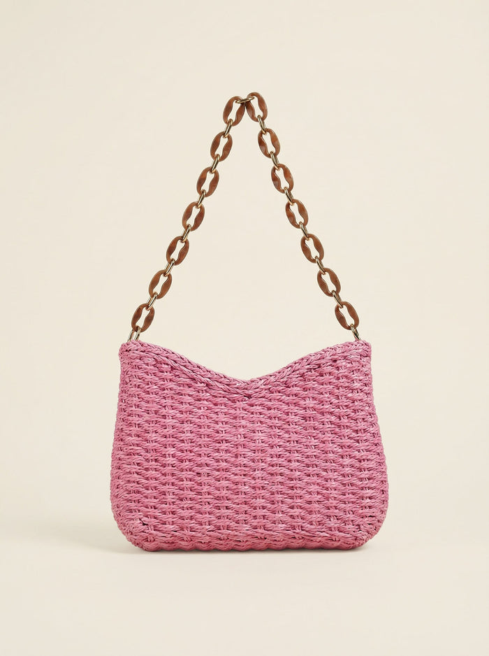 Colorful Woven Straw Shoulder Bag LINTICO