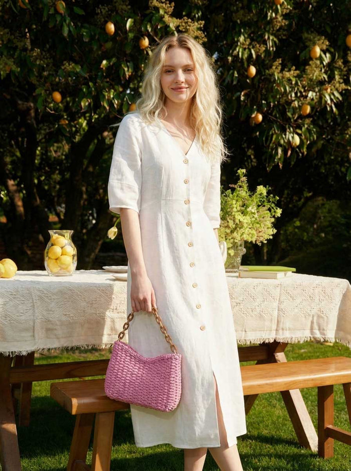 Colorful Woven Straw Shoulder Bag LINTICO