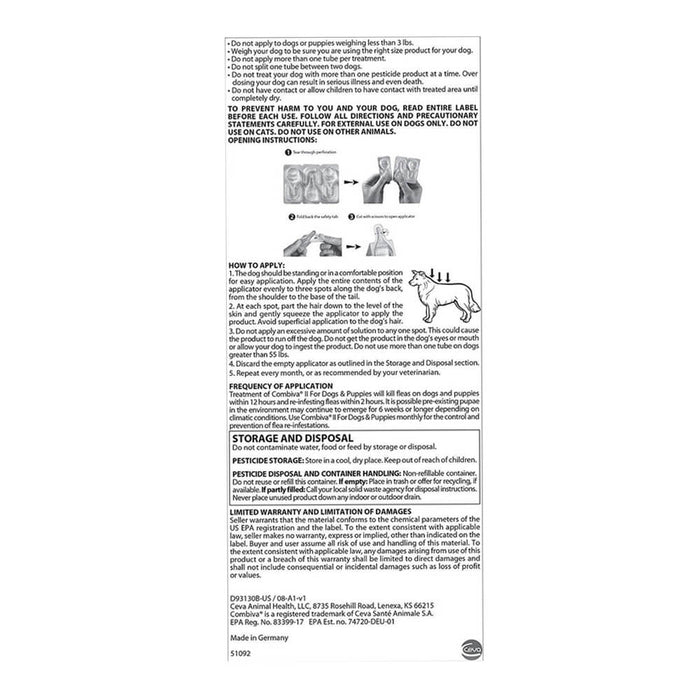 Combiva II for Dogs & Puppies, 21 - 55 lbs, 3 ct - 004CEV-01614 - 21 - 55 lbs - 3 ct - 4