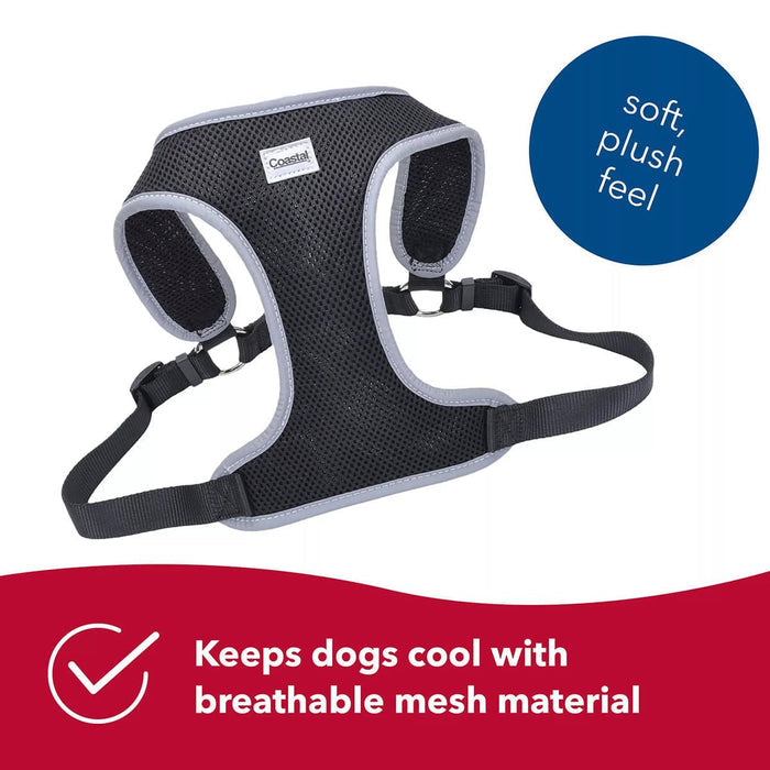 Comfort Soft Reflective Wrap Adjustable Dog Harness - C21DF - Black - X - Small - 5/8" x 16" - 19" - 2