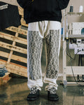 COMMONS LACE HAND STITCHED DOUBLE KNEE PANT WHITE (R42) Common Hype