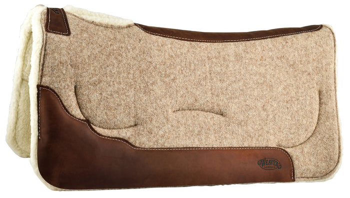Contoured Shock - Absorbing Gel Wool Saddle Pad, Merino Wool - WLC1CL - 1