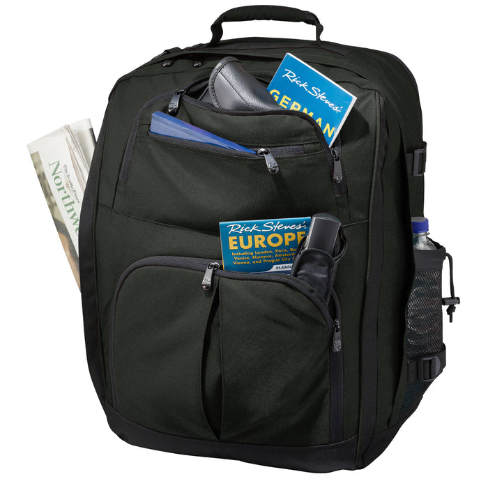 black convertible carry on pockets