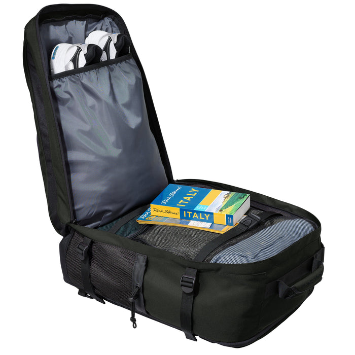 black convertible carry on inside