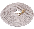 Cotton Lunge Line, 1/2" x 25' with brass - plated bolt snap - 121Q5 - White - 1