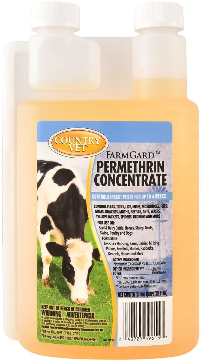 Country Vet FarmGard 13.3% Permethrin Fly & Pest Concentrate - Q1FF - 32 oz - 1 ct - 3